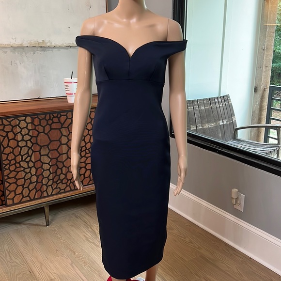 5a7 Dresses | Navy Blue Off The Shoulder Dress | Color: Blue | Size: 4 | Dealsonluxx's Closet